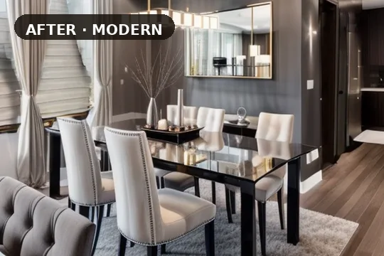 Living room after AI living room design — modern luxury style from Homelit