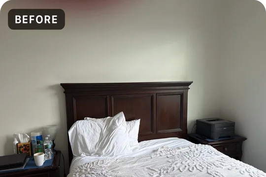 Small bedroom before AI makeover — cramped original space